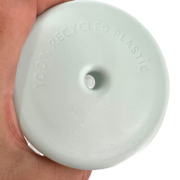 Starbucks Recycled Glass Triangle Cold Cup With Lid 16 ounce Mint - Picture 3 of 8